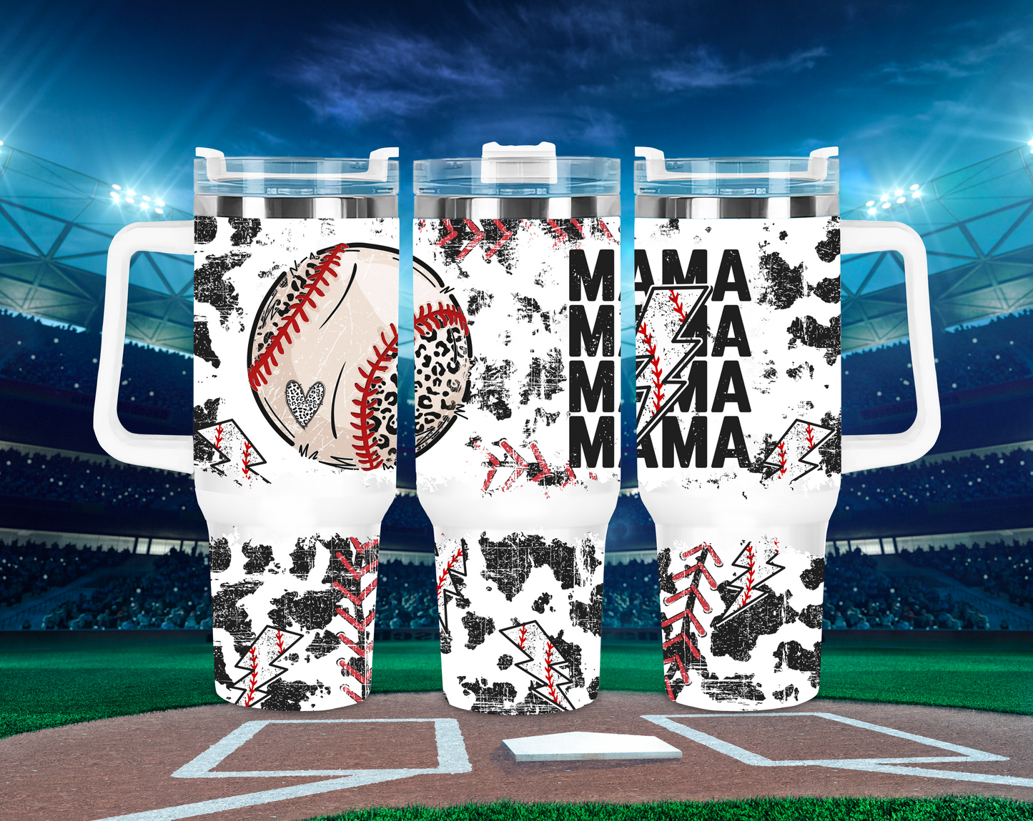 40oz "Mama" Baseball Tumbler