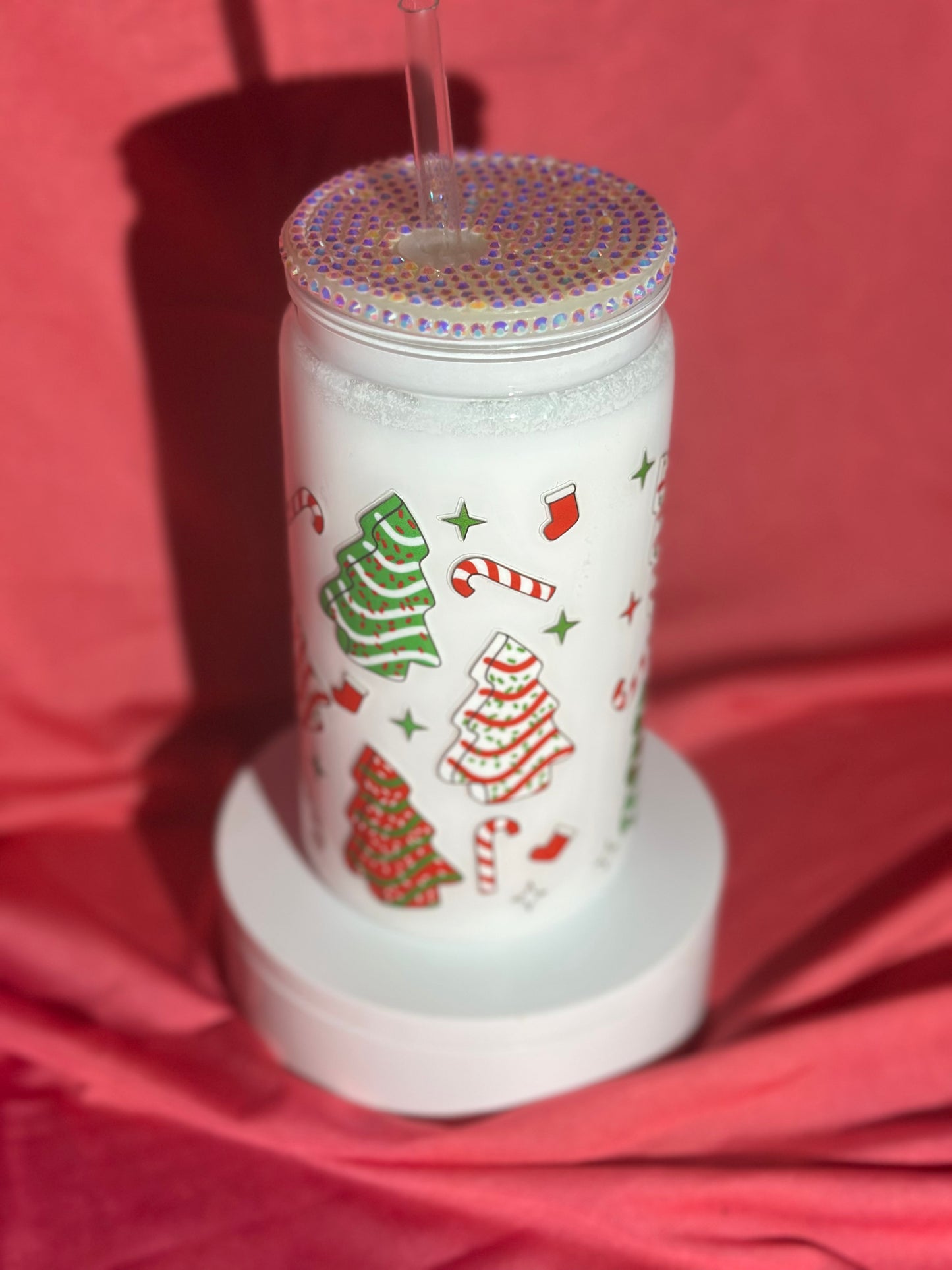 16oz Christmas Tree Cakes & Milk Can tumbler