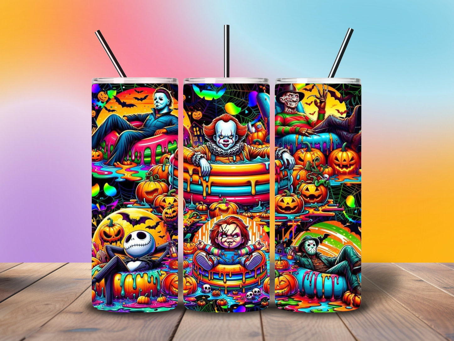 20oz Neon Horror Floaties Tumbler