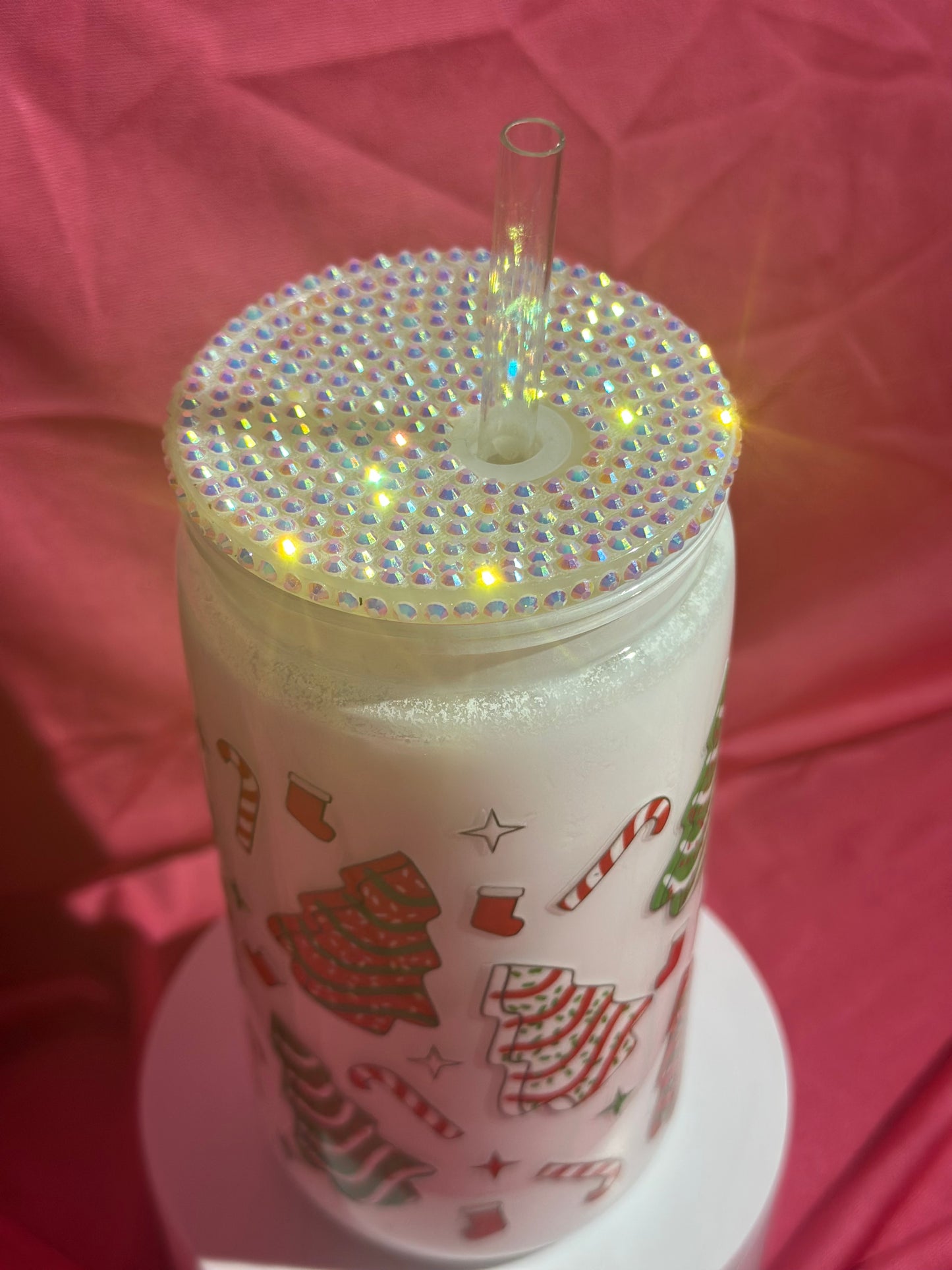 16oz Christmas Tree Cakes & Milk Can tumbler
