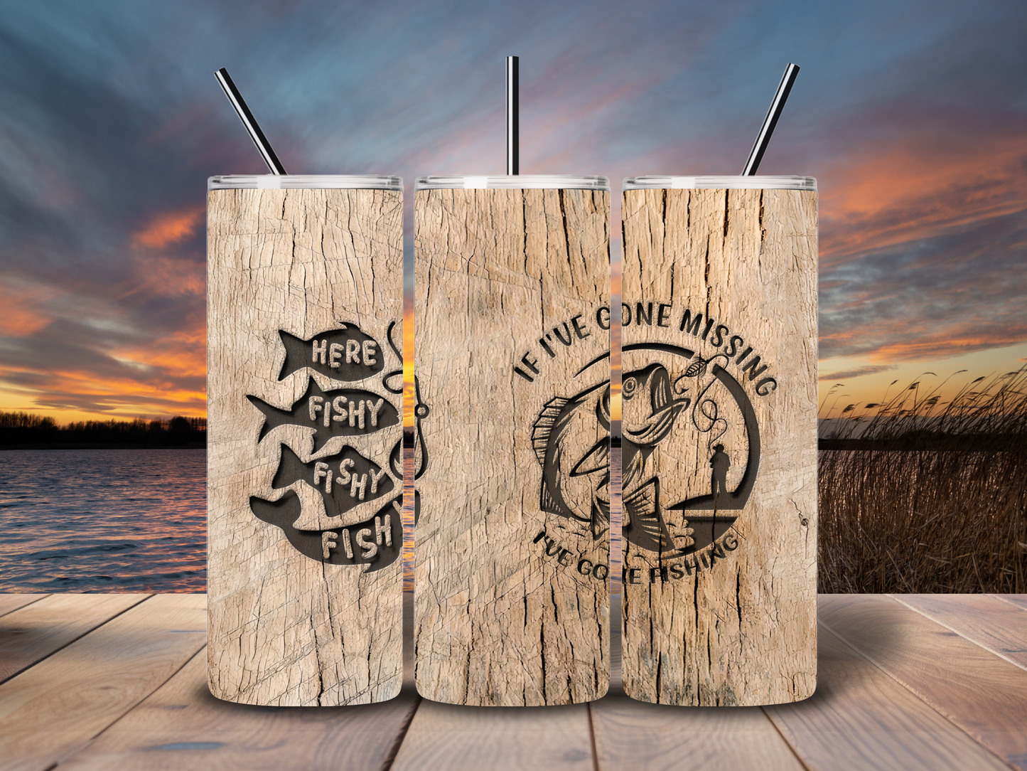 20oz "If I've Gone Missing , I've Gone Fishing" Tumbler