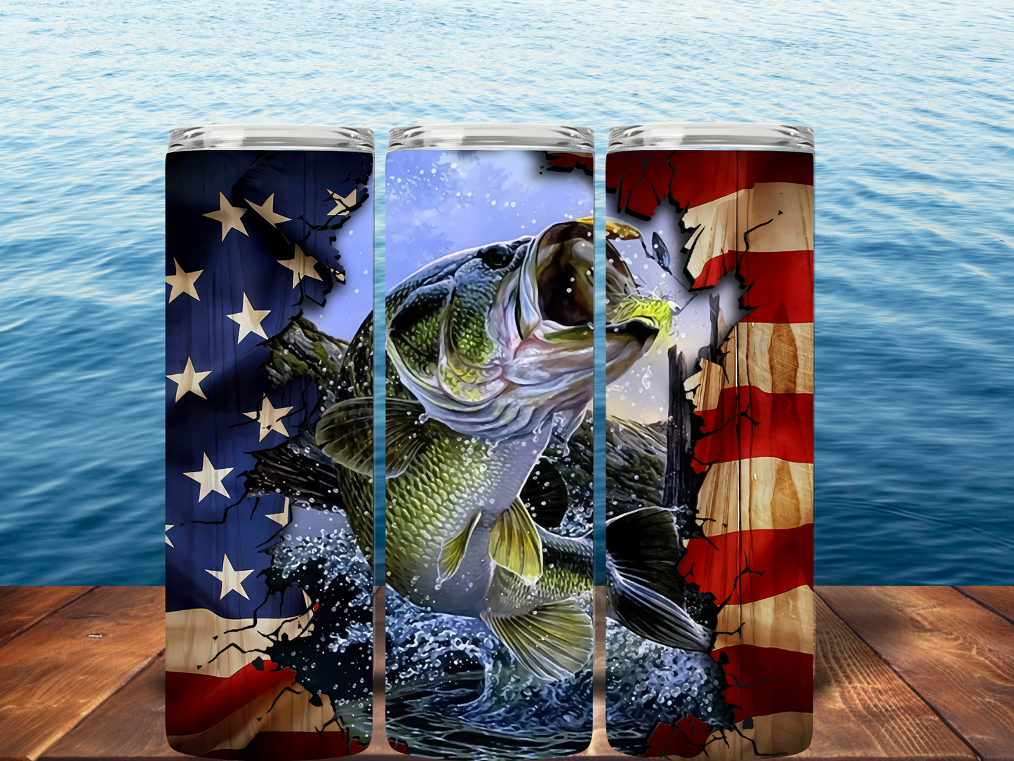 20oz American Bass Fish Tumbler