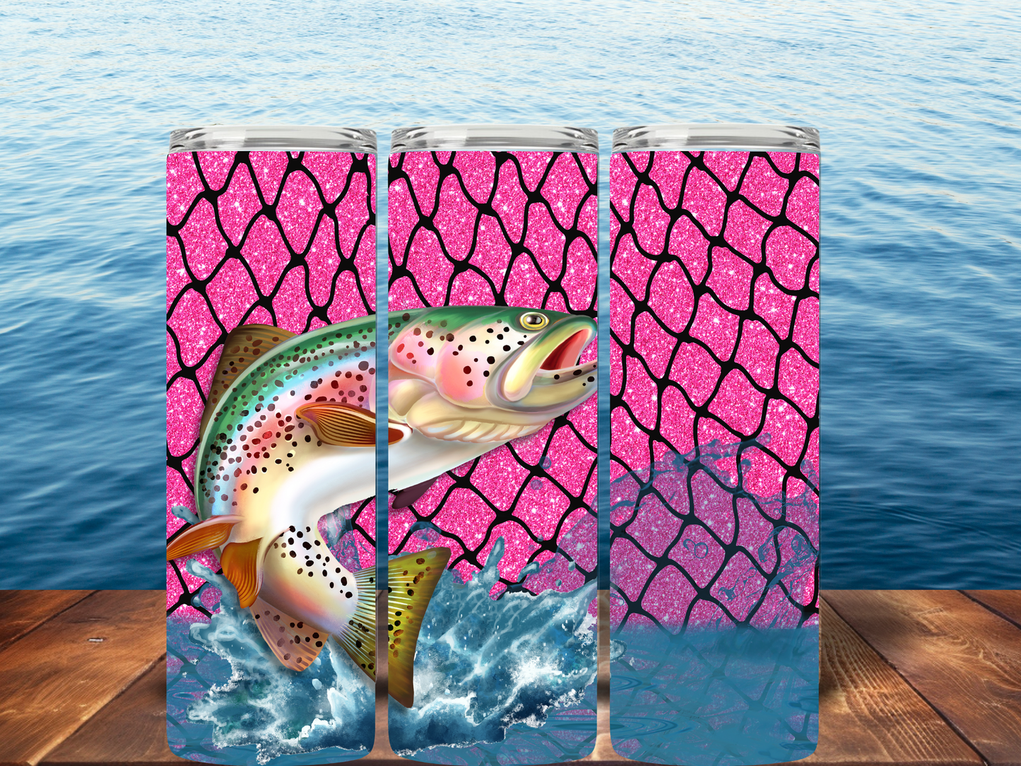 20oz Trout & Pink fish Tumbler