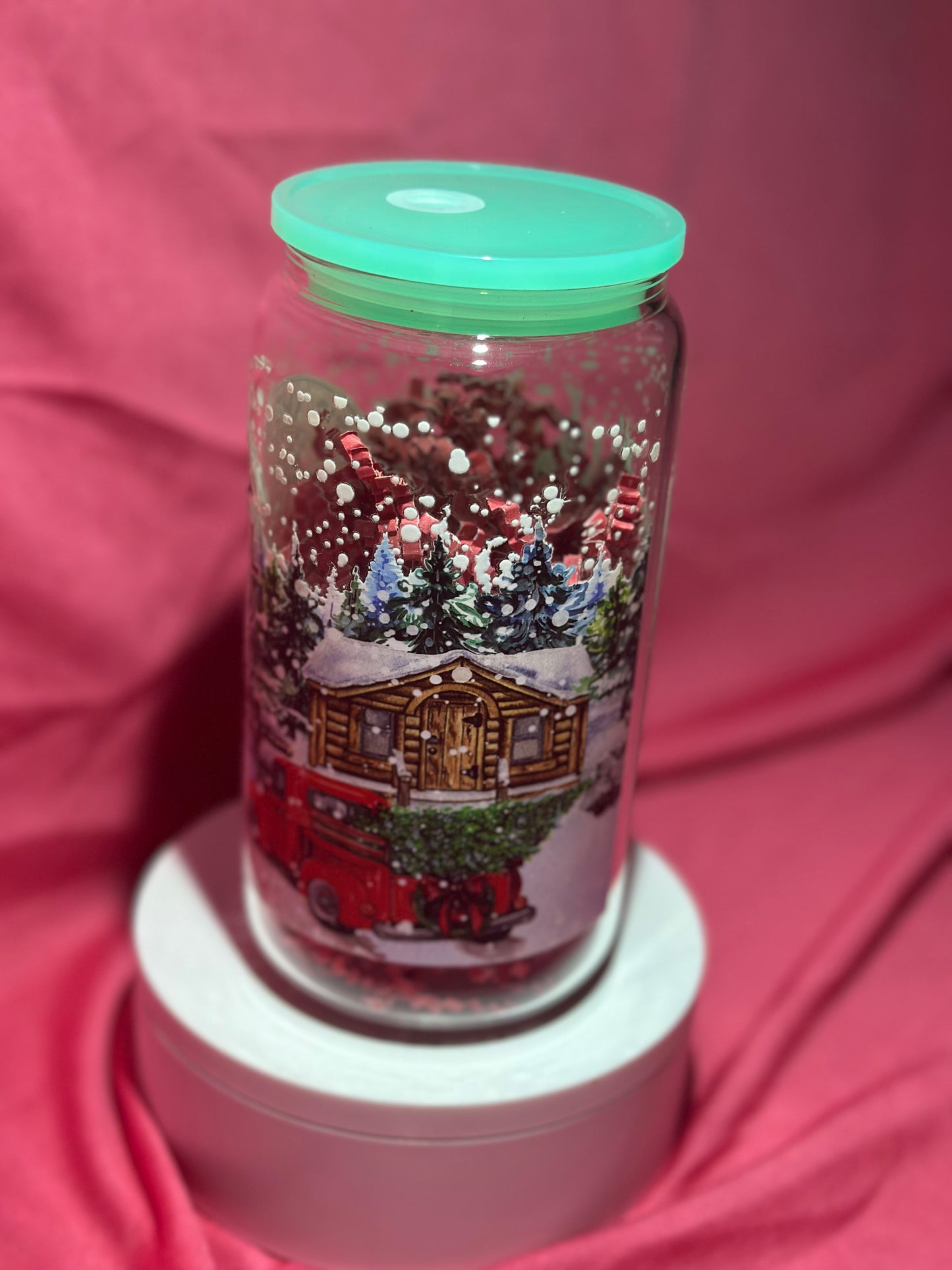 16oz Glass Can Tumbler - It’s the most wonderful time of the year