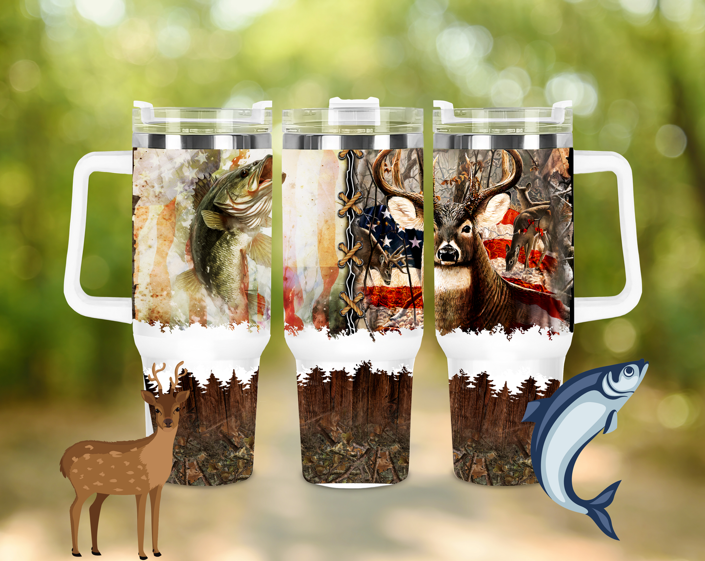 40oz Big Fish , Big Buck Tumbler