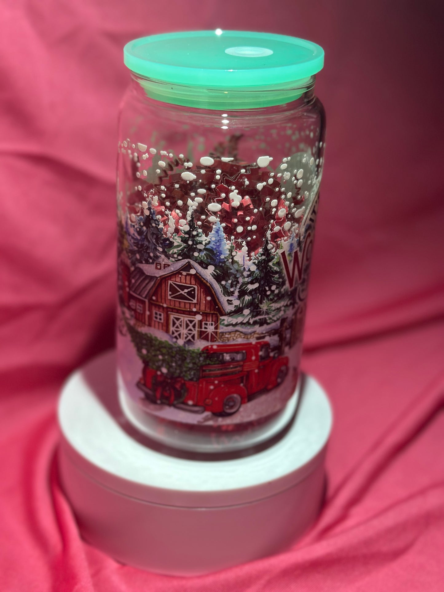 16oz Glass Can Tumbler - It’s the most wonderful time of the year