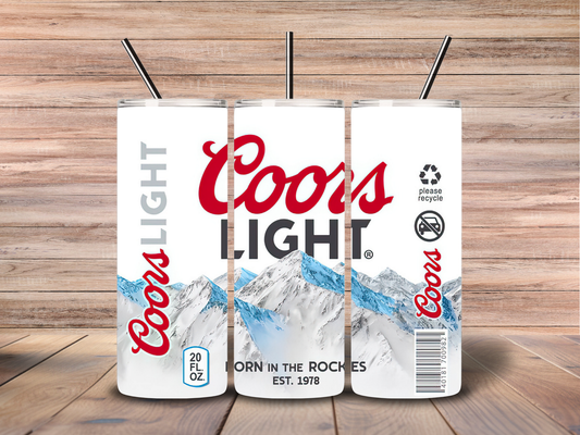 20oz "Coors Light" White Can Tumbler