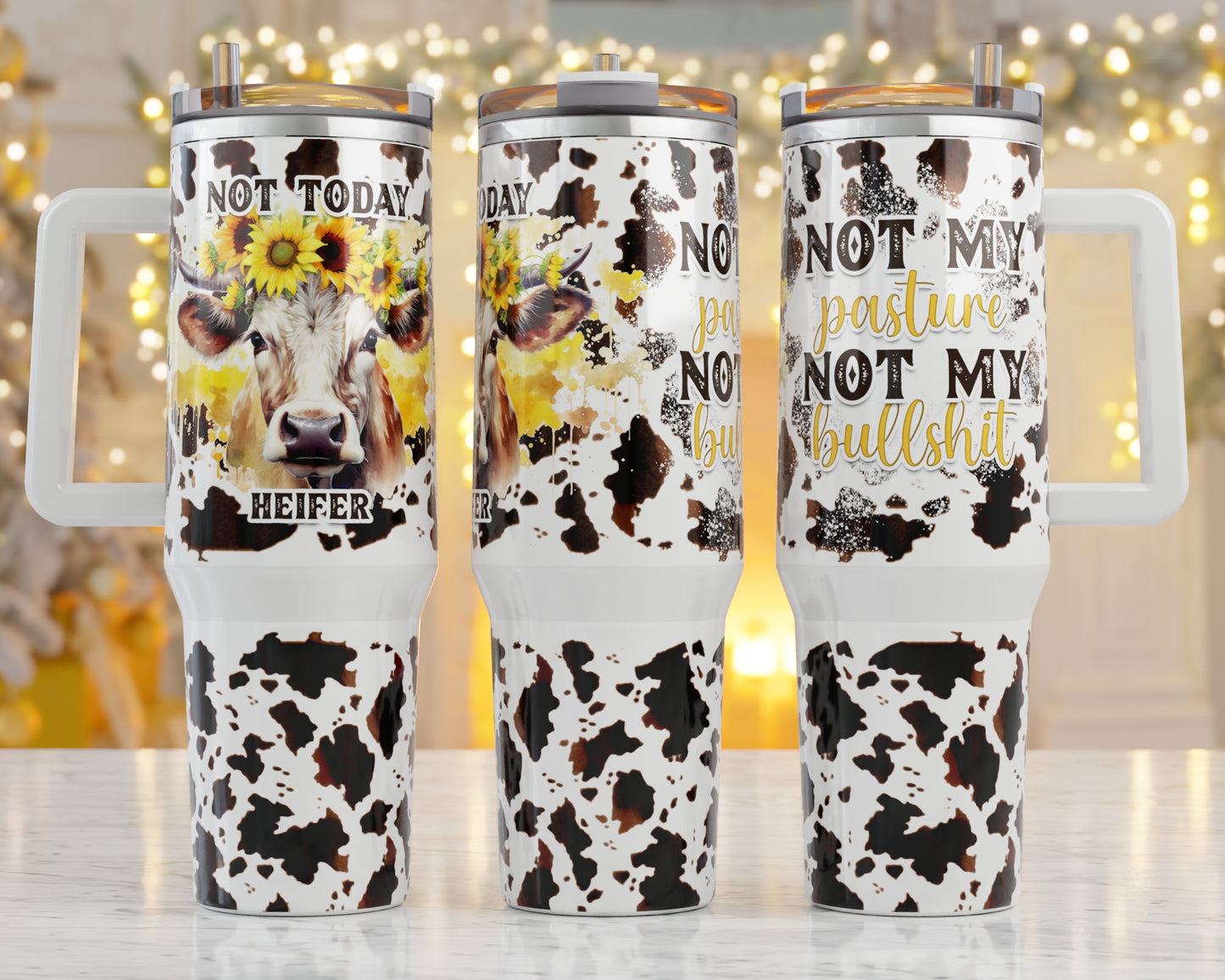 40oz "Not my Pasture Not my Bullshit" Tumbler