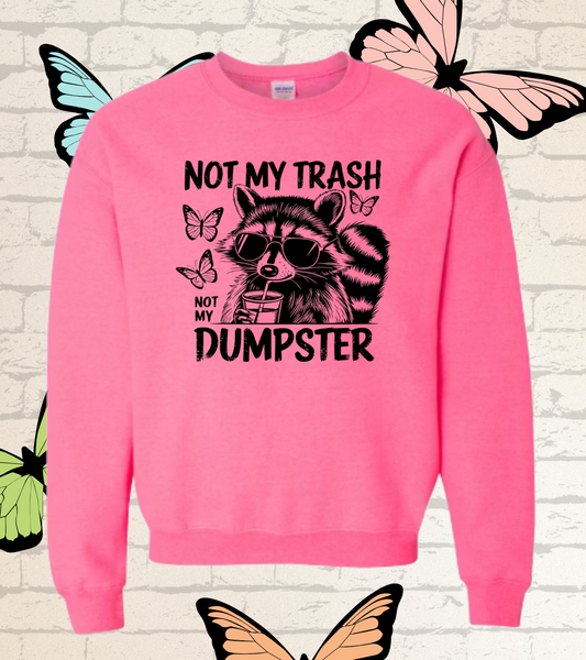 "Not my Trash Not my Dumpster" Racoon Sweatshirt or Hoodie