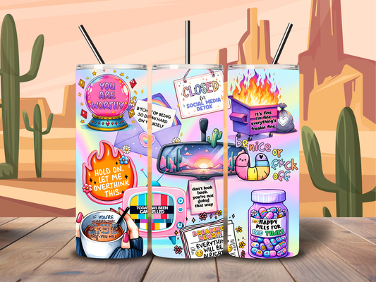 20oz Self-Care Sayings Tumbler