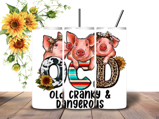 20oz " OCD - Old Cranky and Dangerous" Tumbler
