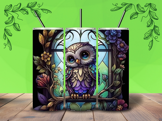 20oz Owl Stained Glass Tumbler