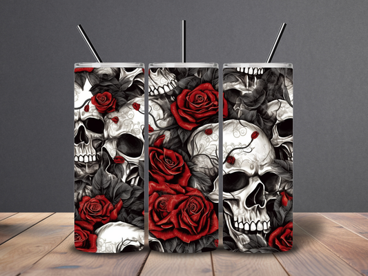 20oz Skull & Roses Tumbler