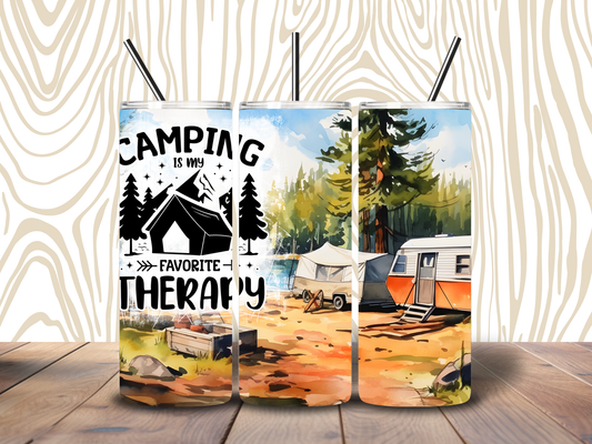 20oz "Camping my Therapy" Tumbler
