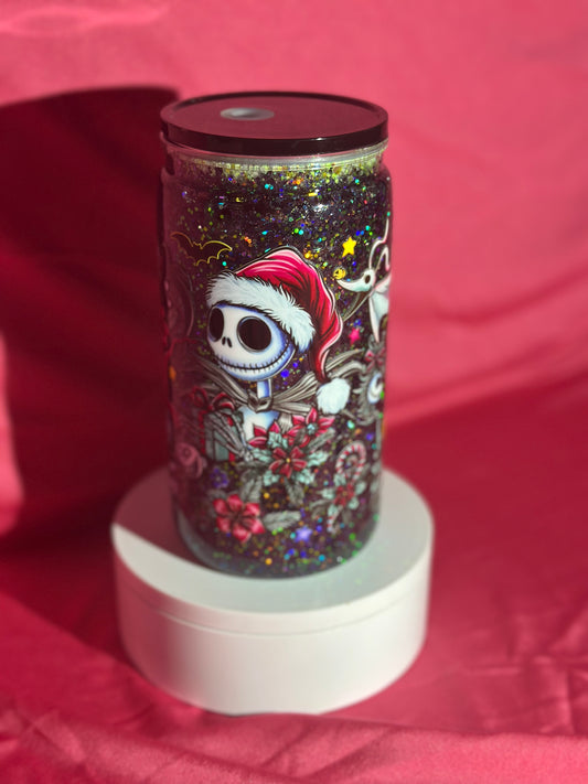 16oz Spooky Christmas Snow globe Can