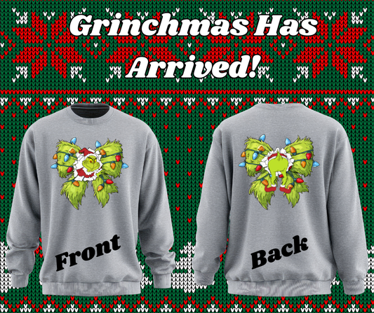 Bursting with Holiday Spirit ! Bow Sweatshirt ( Front and Back Print )