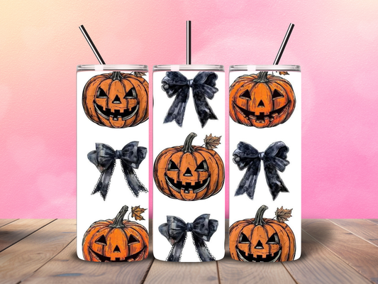 20oz Jack-o-Lantern & Bows Tumbler