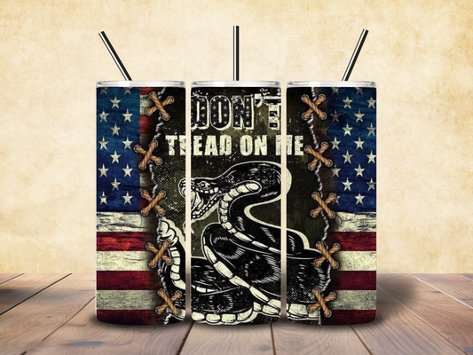 20oz "Don't Tread on Me" Flag Tumbler