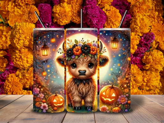 20oz Halloween Baby Highland Cow Tumbler