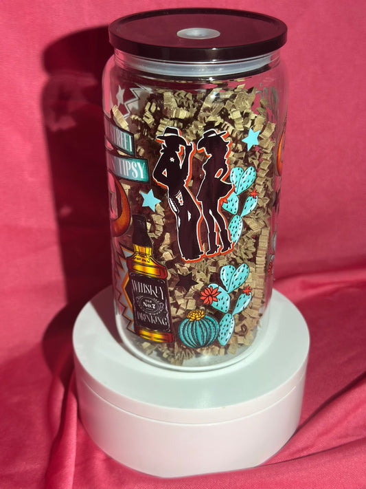 16oz Glass Can Tumbler - Gettin Tipsy!