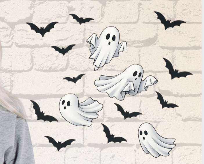 Ghosts & Bats oh My Sweatshirt with Bats on Sleeve