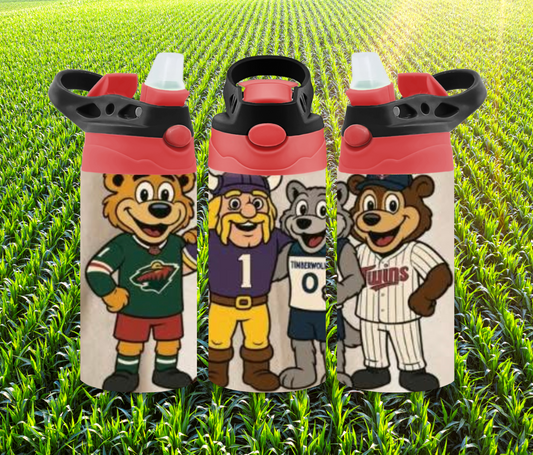 Minnesota Sports 12oz Flip top Water Bottle